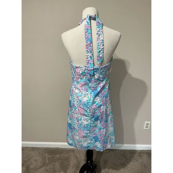 Lilly Pulitzer Dress blue/pink/white sleeveless ruffle size 10 - Picture 3 of 12